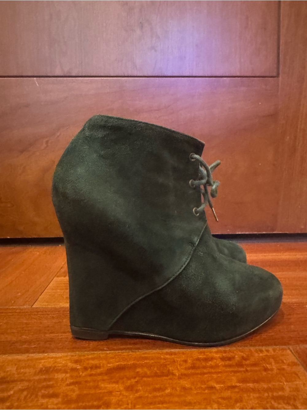 Vintage Opening Ceremony Suede Wedge Ankle Boots Size 36 OG Box